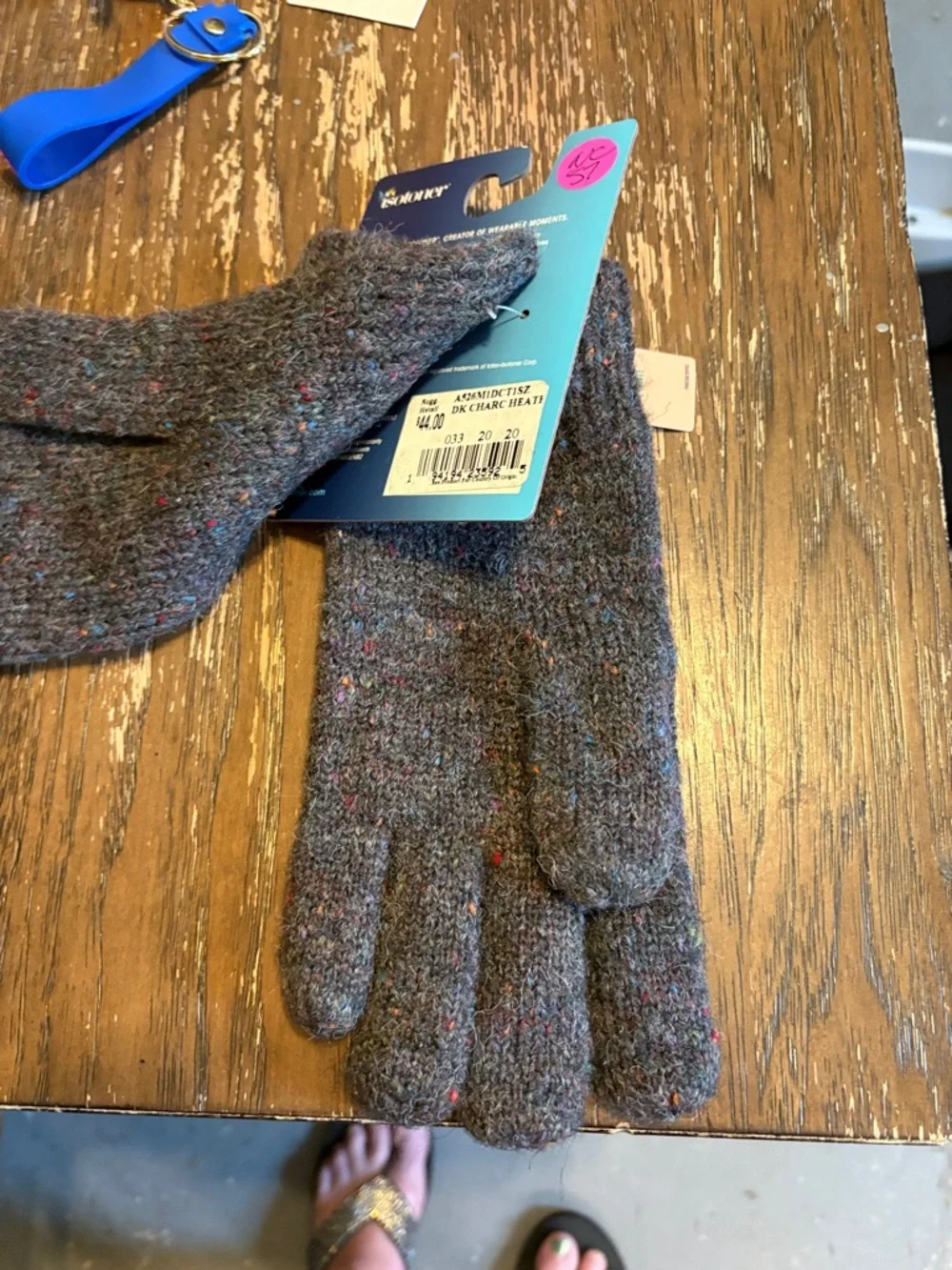 Isotoner Multispeckle Knit Touchscreen Gloves - Charcoal - Picture 3 of 3